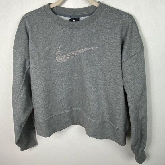 Nike Swoosh Training Crew Neck Chenille Sweatshirt Grey Size Small 2020 Pullover - Picture 10 of 12